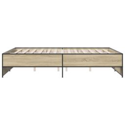 Berkfield Home Bed Frame without Mattress Sonoma Oak 140x200 cm in Brown - thumbnail 5