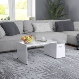 Berkfield Home Chic Coffee Table White 90x45x35 cm Engineered Wood - Size: 90 x 45 x 35 cm - thumbnail 2