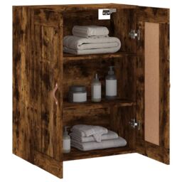 Berkfield Home Wall Mounted Cabinet Smoked Oak 69.5x34x90 cm Engineered Wood in Brown - thumbnail 5