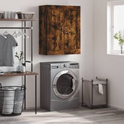 Berkfield Home Wall Mounted Cabinet Smoked Oak 69.5x34x90 cm Engineered Wood in Brown - thumbnail 1