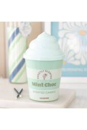 KDMD Mint Choc Ice Cream Scented Candle - Retro Green Ceramic Tub