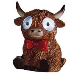 Marco Paul 2pck Solar Highland Cow Garden Ornaments in Brown - thumbnail 5