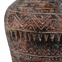 Leaf 40cm x 32cm Aztec Large Composite Textured Vase Composite Plant Pot in Dark Brown - Size: 40 cm x 32 cm - thumbnail 3