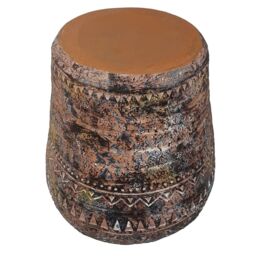 Leaf 40cm x 32cm Aztec Large Composite Textured Vase Composite Plant Pot in Dark Brown - Size: 40 cm x 32 cm - thumbnail 4