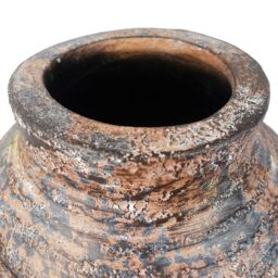 Leaf 40cm x 32cm Aztec Large Composite Textured Vase Composite Plant Pot in Dark Brown - Size: 40 cm x 32 cm - thumbnail 5
