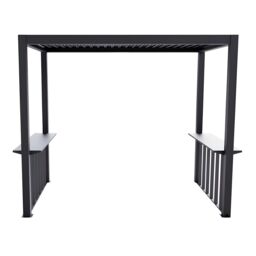 Primrose Living 2.5m x 1.5m Deluxe BBQ Veranda Pergola Louvered Shutter Roof in Black - thumbnail 2