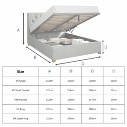 Aspire Olivier Upholstered Ottoman Storage Bed, Eire Linen Fabric in Off-White - Size: Super King - thumbnail 3