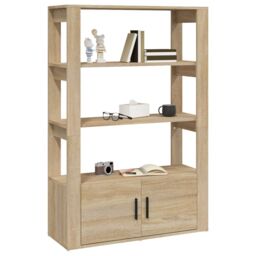 Berkfield Home Sideboard Sonoma Oak 80x30x119.5 cm Engineered Wood in Brown - thumbnail 4