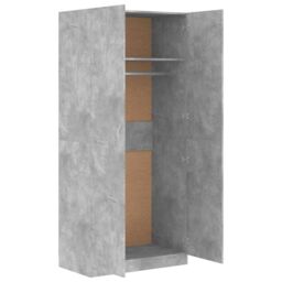 Berkfield Home Wardrobe Concrete Grey 90x52x200 cm Engineered Wood - Size: 90 x 52 x 200 cm - thumbnail 6