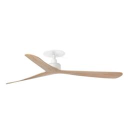 Netlighting Rocker Recessed 132cm Ceiling Fan Matt White Ash Wood Blades - thumbnail 1