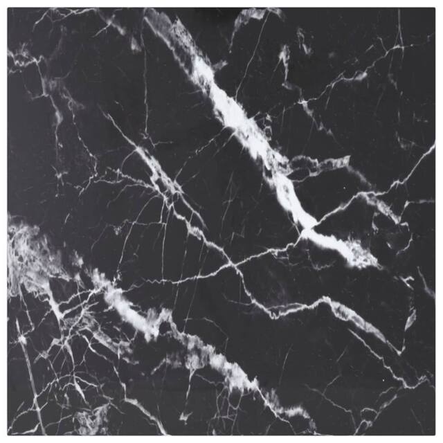 Berkfield Home Table Top Black 70x70 cm 6 mm Tempered Glass with Marble Design - image 1
