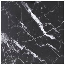 Berkfield Home Table Top Black 70x70 cm 6 mm Tempered Glass with Marble Design