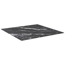 Berkfield Home Table Top Black 70x70 cm 6 mm Tempered Glass with Marble Design - thumbnail 2