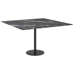 Berkfield Home Table Top Black 70x70 cm 6 mm Tempered Glass with Marble Design - thumbnail 4