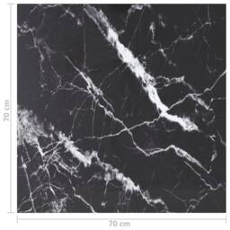 Berkfield Home Table Top Black 70x70 cm 6 mm Tempered Glass with Marble Design - thumbnail 5