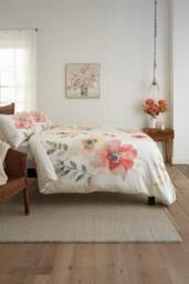 Deyongs Poppy Field Printed Cotton Sateen Duvet Set - Size: Double - thumbnail 2