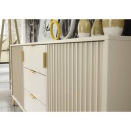 Mex Furniture LTD Sideboard Tide Crest 140cm - Cashmere Warm Beige Taupe Finish & Gold - thumbnail 3