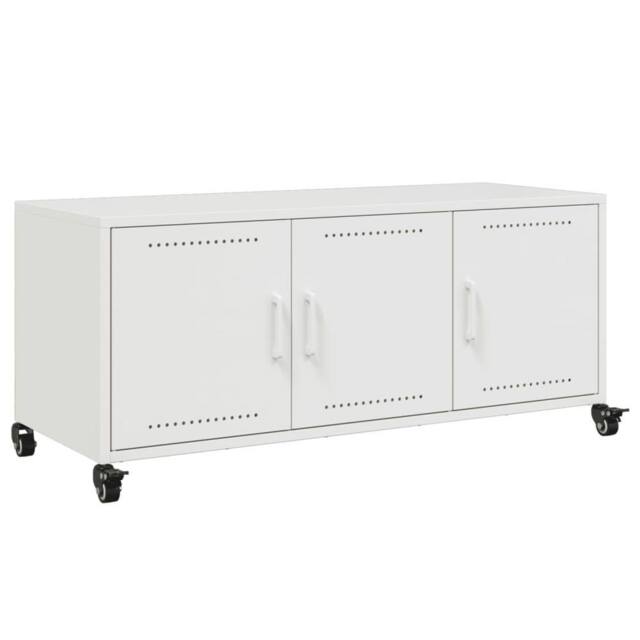 Berkfield Home TV Cabinet White 100.5x39x43.5 cm Steel - image 1