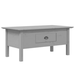 Berkfield Home Coffee Table BODO Grey 100x55x45 cm Solid Wood Pine - Size: 100 x 55 x 45 cm - thumbnail 2