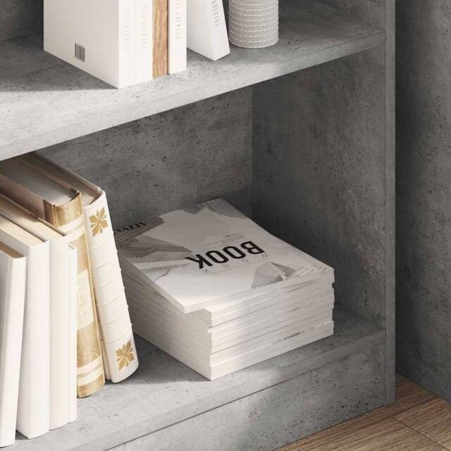 Berkfield Home Decorative Bookshelf Concrete Grey 80x24x75 cm Engineered Wood - Size: 80 x 24 x 75 cm - image 1