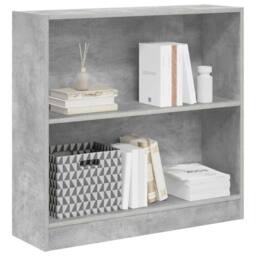 Berkfield Home Decorative Bookshelf Concrete Grey 80x24x75 cm Engineered Wood - Size: 80 x 24 x 75 cm - thumbnail 4