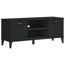 Berkfield Home Shoe Bench VIKEN Black 106x35x45 cm Solid Wood Pine - Size: 106 x 35 x 45 cm