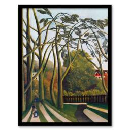 Artery8 Henri Rousseau Framed Wall Art Print The Banks of the Bievre in Green - Size: A4 - thumbnail 1