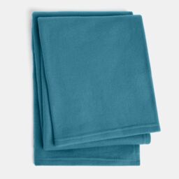 OHS Warm Plain Fleece Throw Over Bed Blanket in Teal - Size: 120 cm x 150 cm - thumbnail 2
