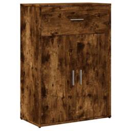 Berkfield Home Sideboard Smoked Oak 60x30x84 cm Engineered Wood in Brown - Size: 60 x 30 x 84 cm - thumbnail 1