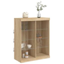 Berkfield Home Sideboard with LED Lights Sonoma Oak 81x37x100 cm in Brown - Size: 81 x 37 x 100 cm - thumbnail 5