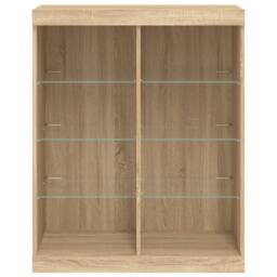 Berkfield Home Sideboard with LED Lights Sonoma Oak 81x37x100 cm in Brown - Size: 81 x 37 x 100 cm - thumbnail 6