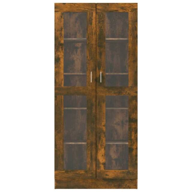 Berkfield Home Vitrine Cabinet Smoked Oak 82.5x30.5x185.5 cm Engineered Wood in Brown - image 1
