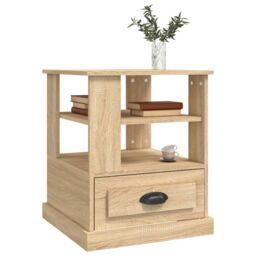 Berkfield Home Side Table Sonoma Oak 50x50x60 cm Engineered Wood in Brown - Size: 50 x 50 x 60 cm - thumbnail 4