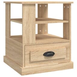 Berkfield Home Side Table Sonoma Oak 50x50x60 cm Engineered Wood in Brown - Size: 50 x 50 x 60 cm - thumbnail 2