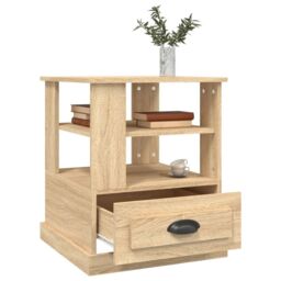 Berkfield Home Side Table Sonoma Oak 50x50x60 cm Engineered Wood in Brown - Size: 50 x 50 x 60 cm - thumbnail 5