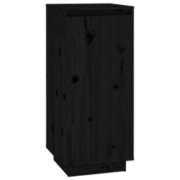 Berkfield Home Shoe Cabinet Black 35x35x80 cm Solid Wood Pine - Size: 35 x 35 x 80 cm - thumbnail 1