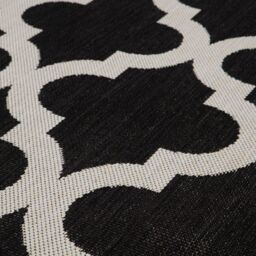 THE RUGS Outdoor Indoor Black Ivory Geometric Trellis Rug Weather Resistant - Size: 200 cm x 290 cm - thumbnail 3
