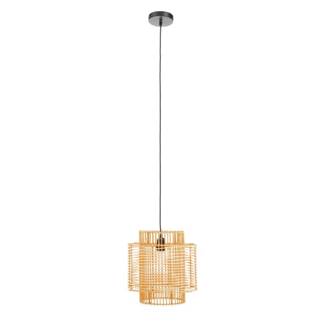 Orsina Rattan Overlapping Pendant Lamp, Rattan Pendant Light in Natural - image 1