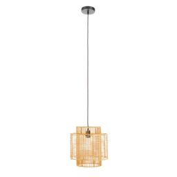 Orsina Rattan Overlapping Pendant Lamp, Rattan Pendant Light in Natural - thumbnail 1