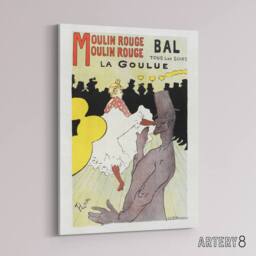"Artery8 Moulin Rouge La Goulue Canvas Wall Art Print Toulouse Lautrec - Size: W24"" x H32""" - thumbnail 2