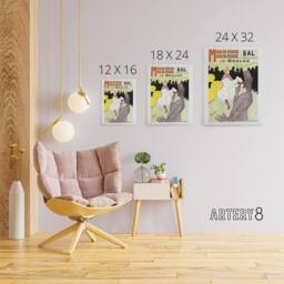 "Artery8 Moulin Rouge La Goulue Canvas Wall Art Print Toulouse Lautrec - Size: W24"" x H32""" - thumbnail 4