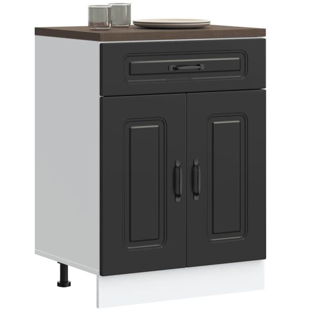 Berkfield Home Kitchen Base Cabinet Kalmar Black Engineered Wood - image 1