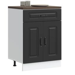 Berkfield Home Kitchen Base Cabinet Kalmar Black Engineered Wood - thumbnail 1