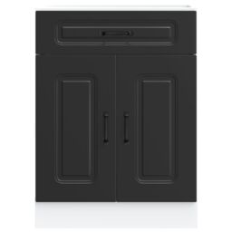 Berkfield Home Kitchen Base Cabinet Kalmar Black Engineered Wood - thumbnail 4