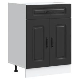 Berkfield Home Kitchen Base Cabinet Kalmar Black Engineered Wood - thumbnail 2
