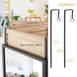 Costway 2 IN1 Full Length Mirror Over the Door Dressing Mirror Wall Mounted Makeup in Black - thumbnail 5