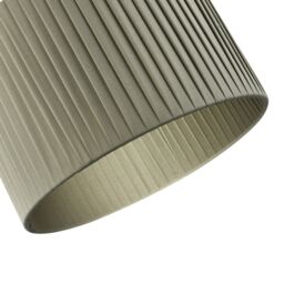 Happy Homewares Contemporary Designer Double Pleated Cotton Fabric Drum Lamp Shade in Olive - Size: 12 inches - thumbnail 4