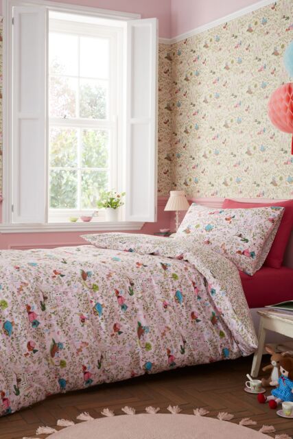 Belle & Boo 'Fairytale' Reversible Cotton Duvet Cover Set in Pink - Size: Junior - image 1