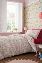 Belle & Boo 'Fairytale' Reversible Cotton Duvet Cover Set in Pink - Size: Junior - thumbnail 2