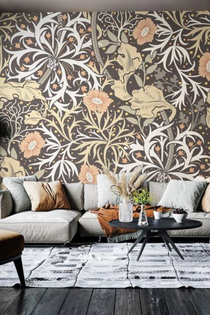 Origin Murals Trailing Seaweed Garden Wall Mural in Charcoal - Size: W350 cm x H280 cm - image 1